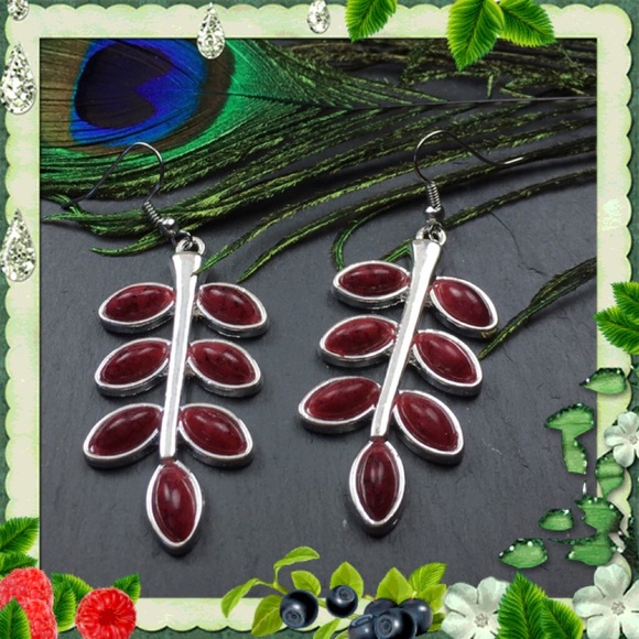 LAST ONE!  Red Dyed Howlite Earrings - Picture 4 of 8